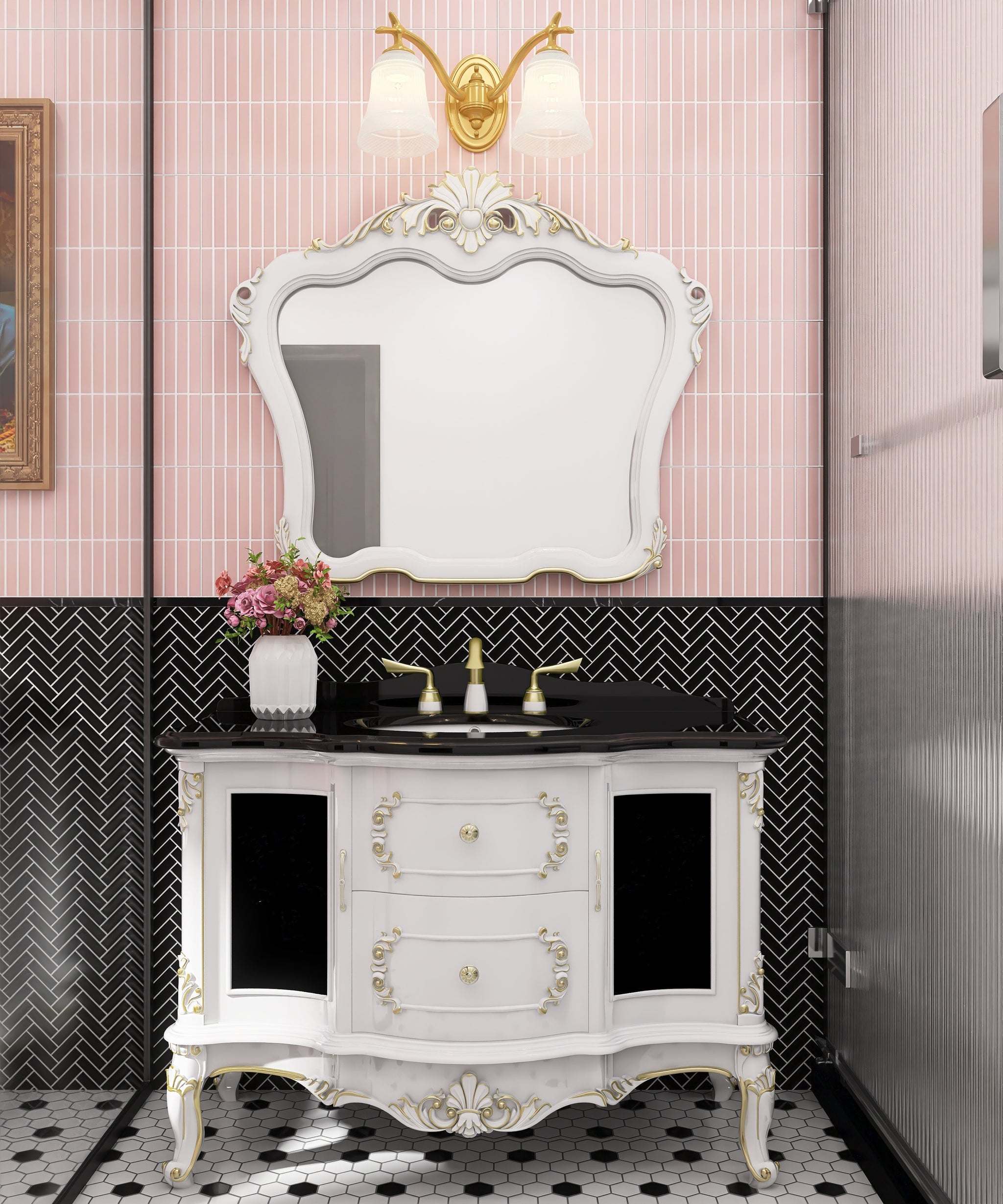 Porcelain Glazed Herringbone Mosaics