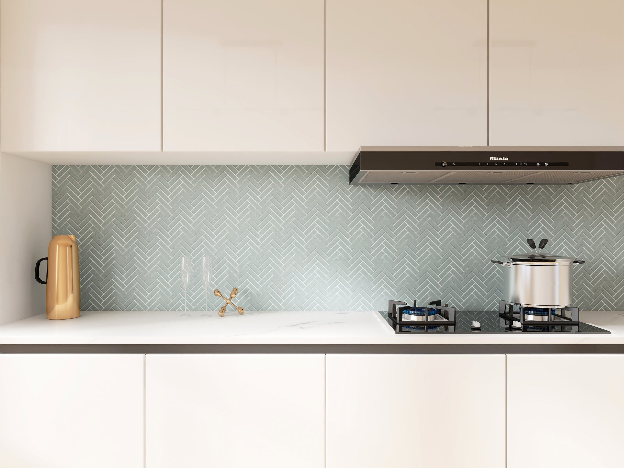 Porcelain Glazed Herringbone Mosaics