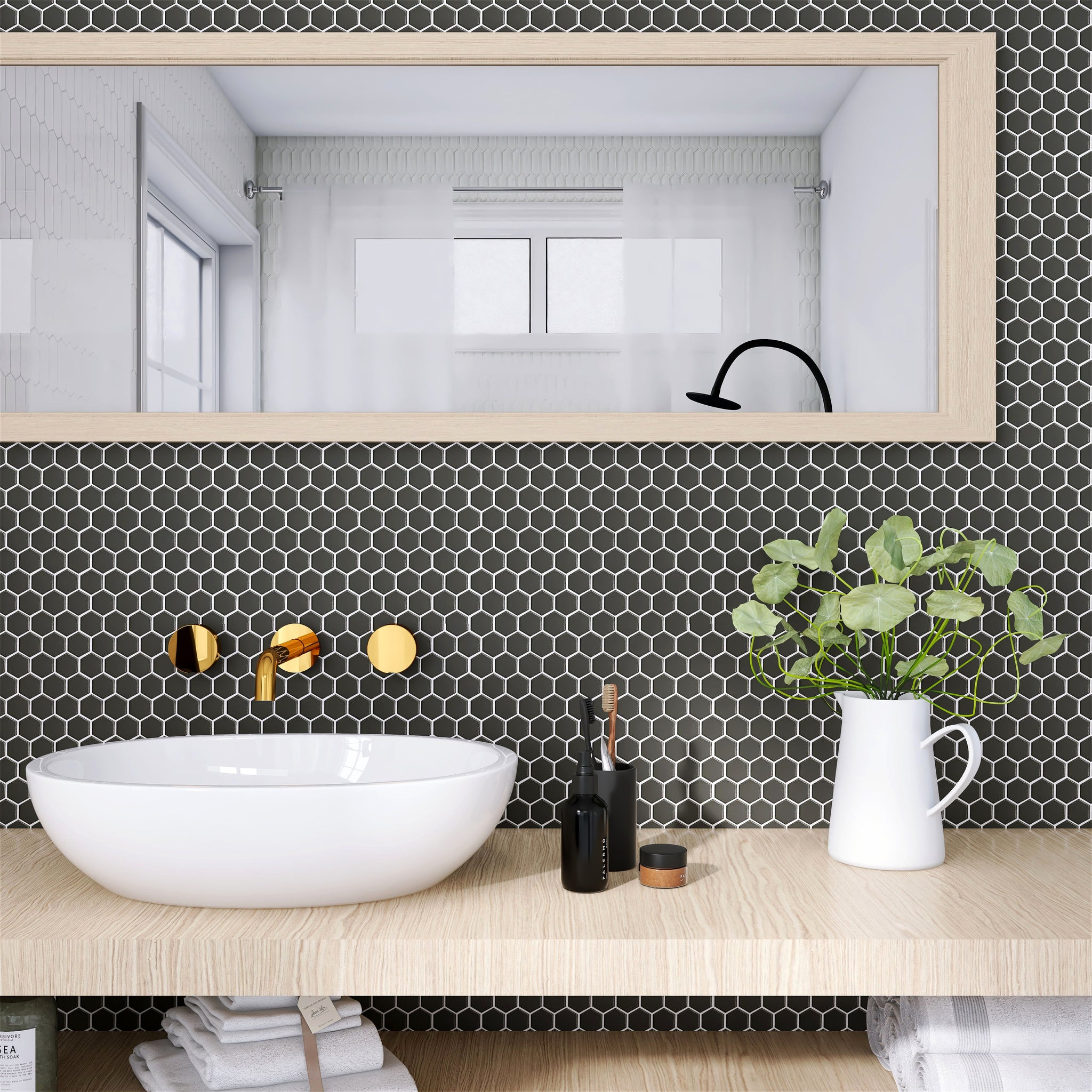 Porcelain Glazed Hex Mosaics
