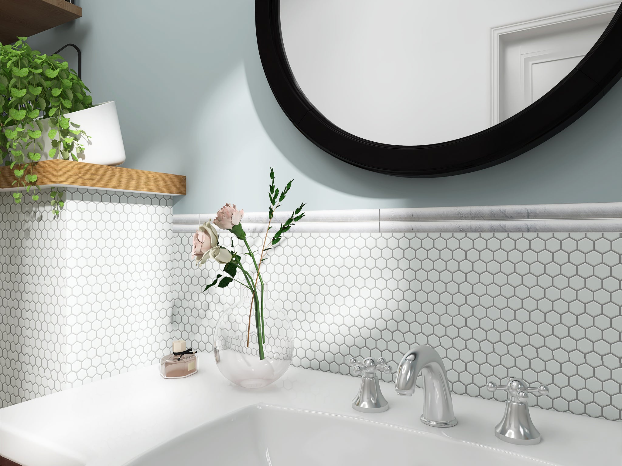 Porcelain Glazed Hex Mosaics