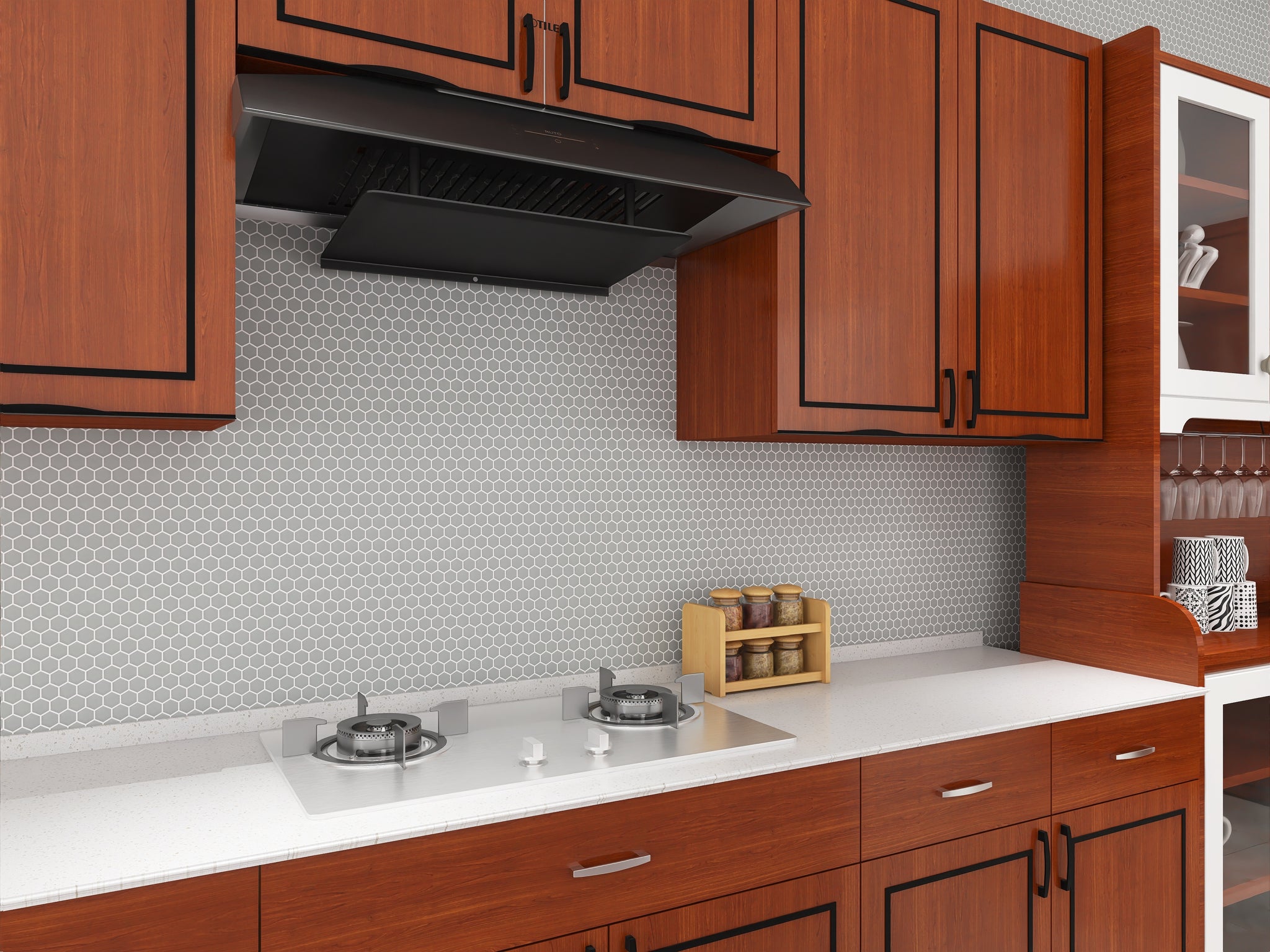 Porcelain Glazed Hex Mosaics