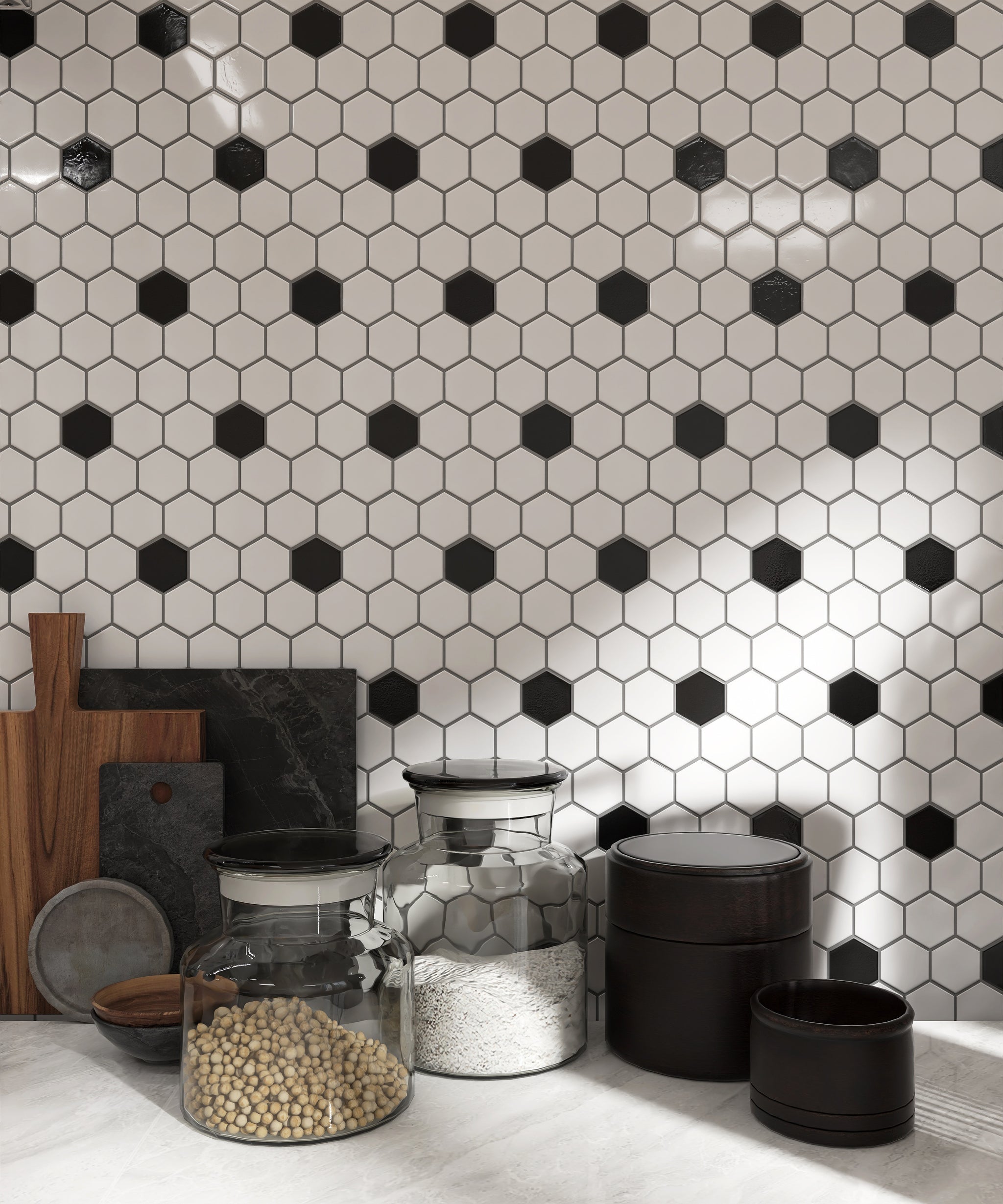 Porcelain Glazed Hex Mosaics