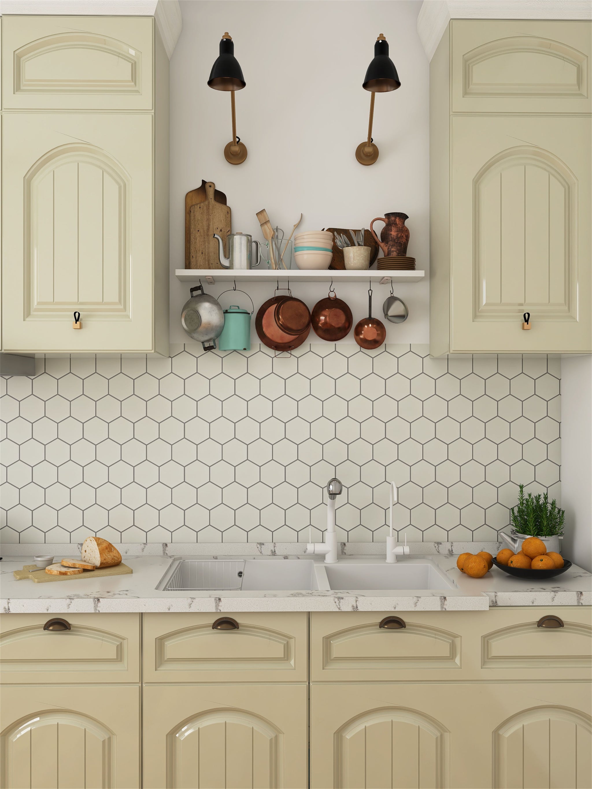 Porcelain Glazed Hex Mosaics