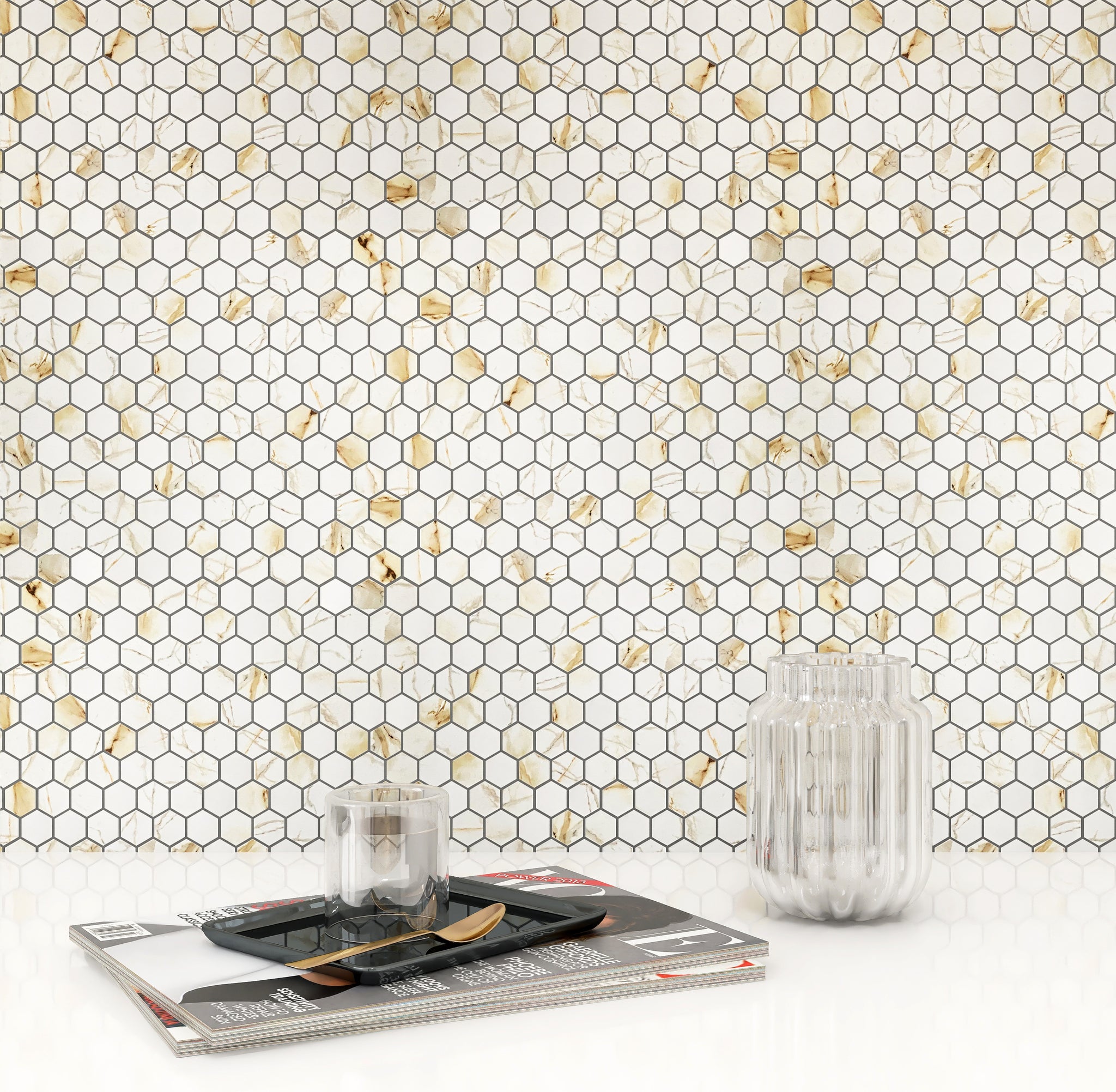 Porcelain Glazed Hex Mosaics