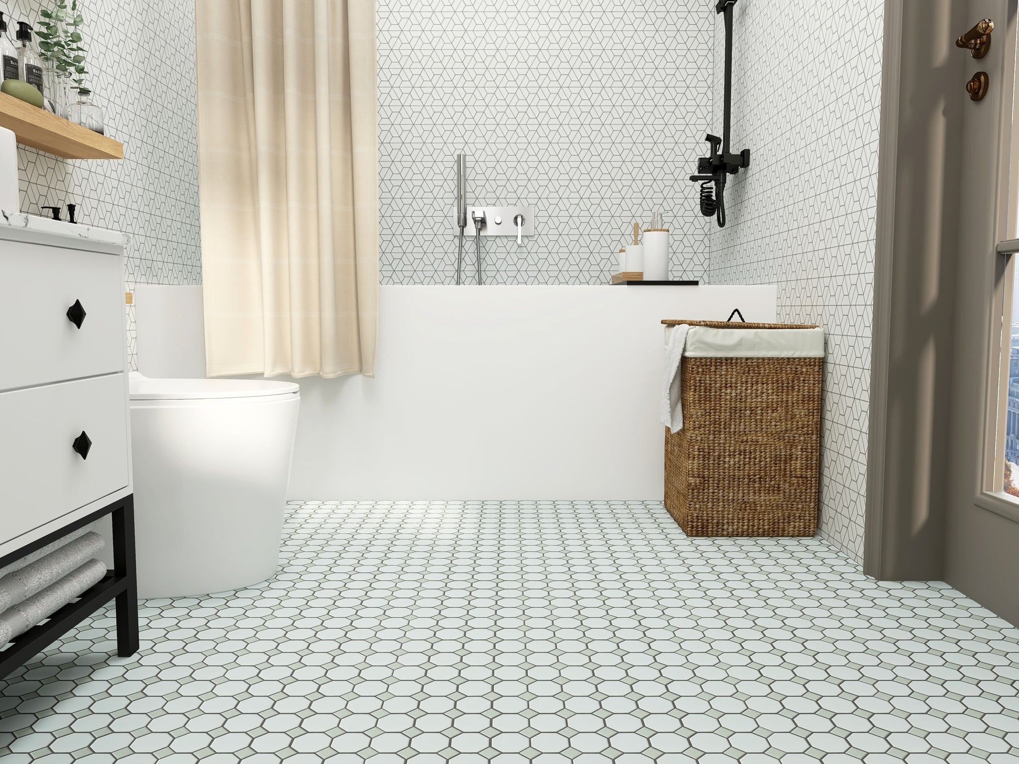 Porcelain Glazed Octagon Mosaics